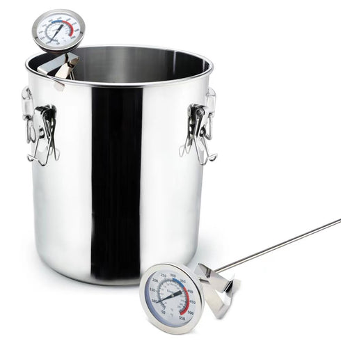 Candy Thermometer (2 Pack): 12" Probe & Pot Clip, Oil Thermometer for Deep Frying, Cooking Meat