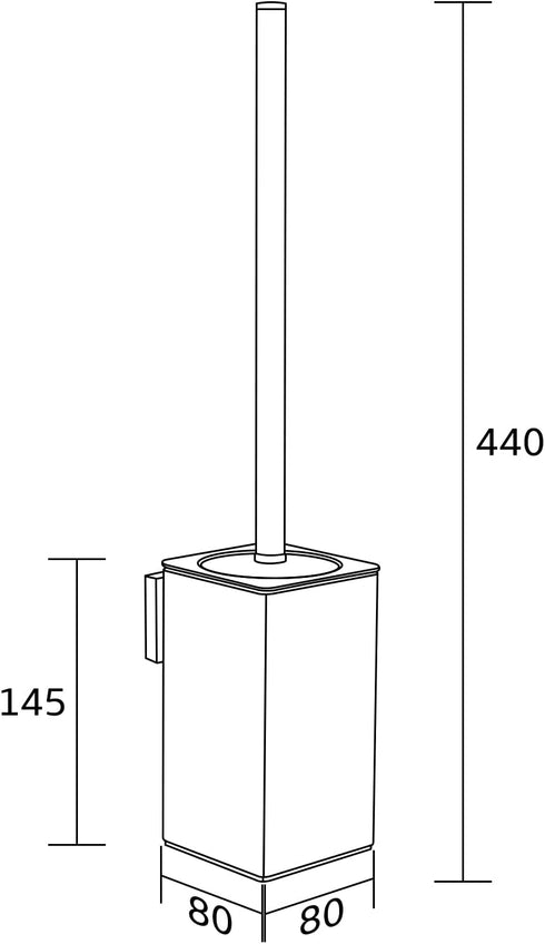 Wall-Mounted Black Toilet Brush with Stainless Steel Handle