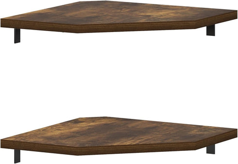 Set 2 Furinno Rossi Hexagon Floating Shelves for Wall, of Geometric Corner Shelf, Wall Mounted Shelves for Bathroom