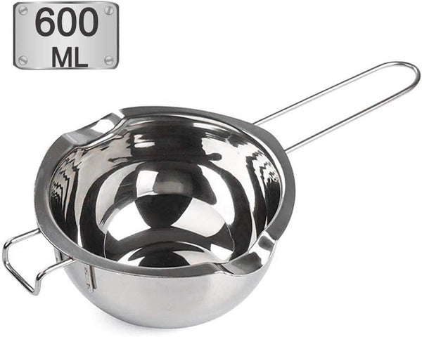 Stainless Steel Double Boiler Pot, 600ML for Melting Chocolate, Candy, and Candle Making (18/8 Steel)