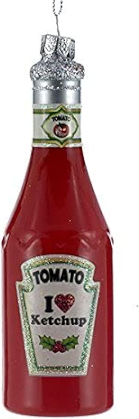 Kurt S. Adler Glass Ketchup Christmas Ornament