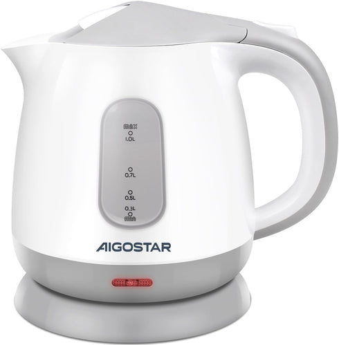 Aigostar 1L Small Electric Kettle, 1100W Portable Tea Kettle with Automatic Shut-Off, BPA-Free, Grey