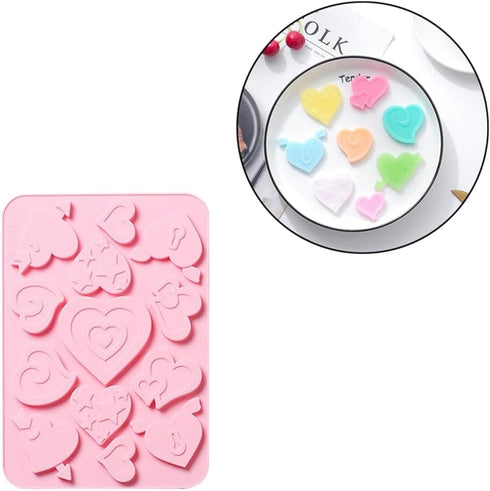 DanLingJewelry 2Pcs Heart Silicone Molds, Valentine Heart Shape for Chocolate Cake, Jelly, Pudding