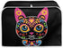 Toaster Cover for 4 Slice Sugar Skull Cat Black, Washable Protective Cover with Hang Loop (16x16") 2PCS