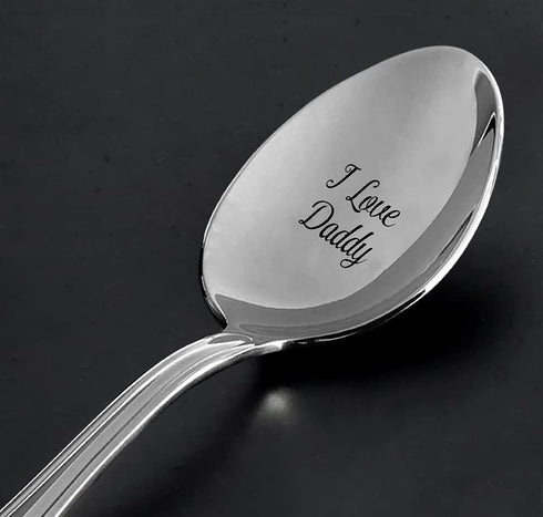 I Love Daddy – Xpresso Engraved Stainless Spoon – Birthday/Christmas/Newyear Thanksgiving Gift For Papa From Daughter/Son - Father’s Day Gift For Dada – Coffee/Tea Lover Gifts For Daddy