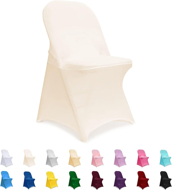 ManMengJi Spandex Folding Chair Covers, Folding Chair Covers 6 PCS Light Yellow,