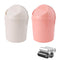 2 Pcs Plastic Mini Wastebasket Trash Can with Swing Lid, 120 Trash Bags, Tiny Desktop Bin for Home Office (Pink + Beige)
