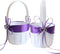 2PCS Purple Flower Girl Basket - Double Heart Rhinestone Elegant for Wedding Ceremony Party Favor