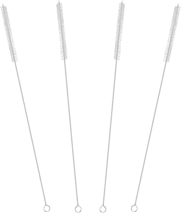 Drinking Straw Cleaning Brushes Set, 15" Extra Long Nylon Bristles Pipe Cleaner with Stainless Steel Handle - Set of 4