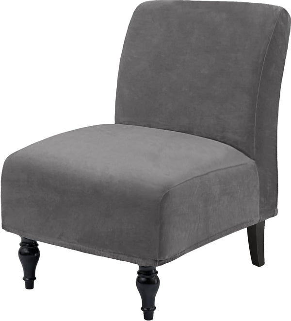 TOPYUMH Velvet Accent Chair Covers Luxury High Stretch Armless Chair Slipcovers for Large