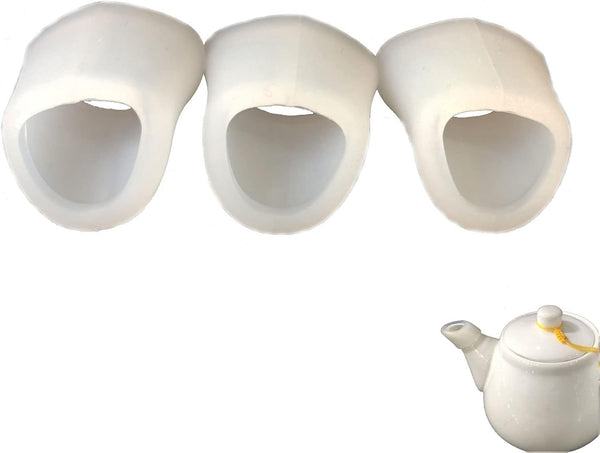 Teapot Spout Protectors, Silicone Tea Pot Cover Sleeve, Drip-Proof and Leak-Proof Teapot Spout Protector 3pcs White