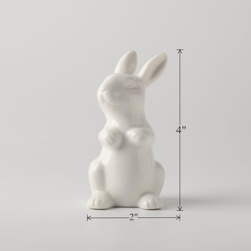 GOODSTART Ceramic Bunny Rabbits Easter Bunny Figurine Porcelain Modern Art Home Decoration, Statues for Spring Home