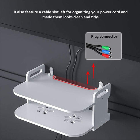 Denpetec Set-Top Floating Shelf for TV Components,TV Box Shelf Thick DVD Player, Wall Hanging Shelf Punching-Free