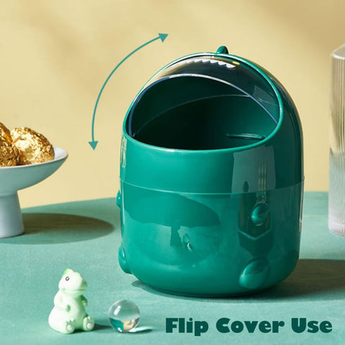 TIE-DailyNec 90 Desktop Trash Can with Trash Bags, Cute Trash Can Creative Waste Basket Storage bin, Plastic Garbage