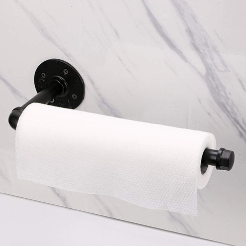 Sumnacon Industrial Iron Pipe Paper Towel Holder, Wall Mounted Vintage Style Roll Tissue Holder for Bathroom, Kitchen