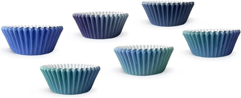 qiqee 300 Count Medium Size Cupcake Liners, 6 Designs Blue Gradient Baking Cups, Cupcake Papers, Cupcake Wrappers