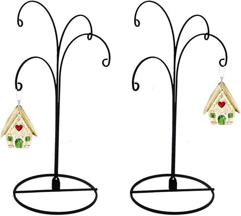 HOHIYA Christmas Ornament Display Stand Holder, 12inch Black Hanger Hook for Dog Cat Glass Ball Bauble, 2 Pcs
