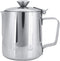 Milk Frothing Pitcher - Stainless Steel Coffee Cup Mug with Lid and Handle for Latte Art, Silver (1500ML)