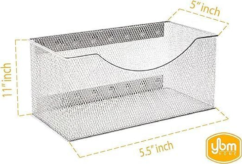 YBM HOME Magnetic Basket Storage Organizer with 16 Strong Magnets for Metal Desk, Fridge, Wall Locker