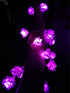 Fantasee LED Rose Flower String Lights, Battery Operated Decoration for Wedding, Home, Party, 6.6ft 20 LEDs (Purple)