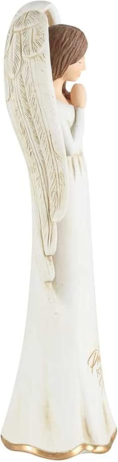 Dicksons Said A Prayer for You Today Angel Figurine, Ivory 3.5 x 8 Resin Stone Tabletop