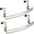 2 Pack mDesign Steel Over Door Curved Towel Bar Storage, Hanger for Cabinet or Cupboard, Holder Rack for Kitchen