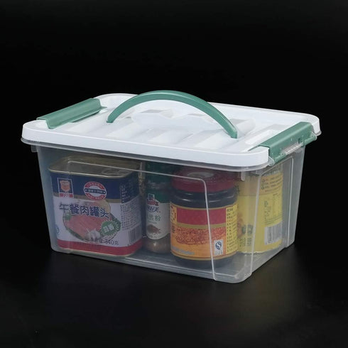 Pekky 6 Quart Storage Container Box with Handle, Latching Fresh Design, Small Toy Organizer Bin, 2-Packs