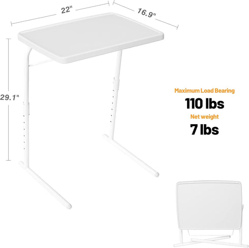 Allpop 6 3 Max TV Tray Table, Large TV Dinner Tray for Eating, Adjustable Tray Stand on Couch & Bed, Folding Laptop