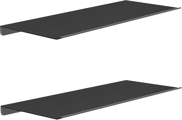 MKO 2 Pack 12" Floating Shelves for Wall, Metal Wall Mounted Shelf