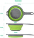2 Pack Kitchen Foldable Silicone Strainer Colanders - Collapsible with Handles, Space-Saver for Draining Pasta,