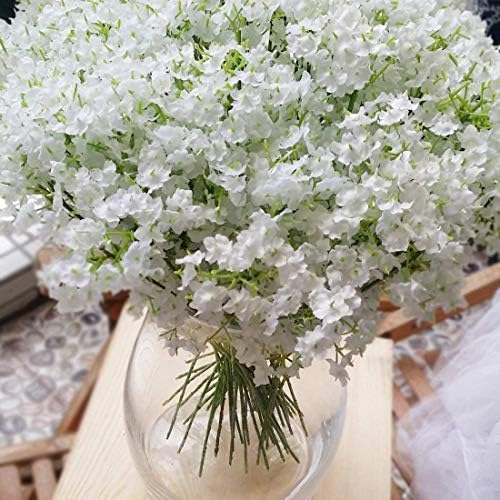 Bringsine Baby Breath Gypsophila White Fake Artificial Flowers, 20PC for DIY Arrangements