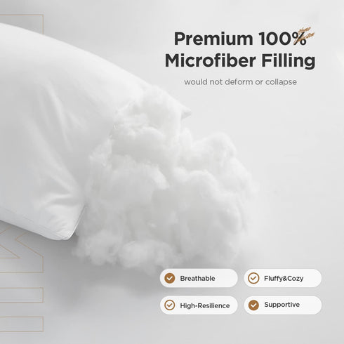 Acanva 1 Count Polyester Decorative Rectangle Throw Pillow Inserts, Hypoallergenic Form Stuffer Cushion, 16x26, White