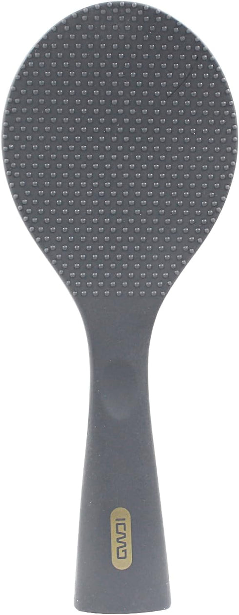 Non Stick Rice Scooper - Silicone Standing Rice Spoon Paddle - Heat Resistant Rice Cooker Spoon (1 Pack, Black)