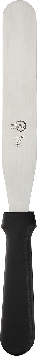 Mercer Culinary Straight Spatula - 8 Inch, Stainless Steel, Black
