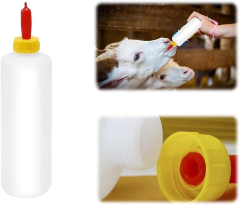 Haokixin 6Pcs 400 ml/13.5 oz 12 Mammal Goat Feeding Bottles and Nipples, Lamb and Kid Bottle, Livestock Baby Bottle