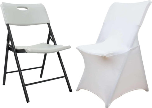 Premium White Spandex Chair Cover for Lifetime Folding Chairs