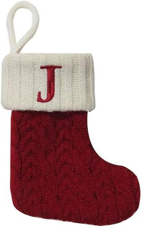 Mini Cable Knit Stocking - Letter J