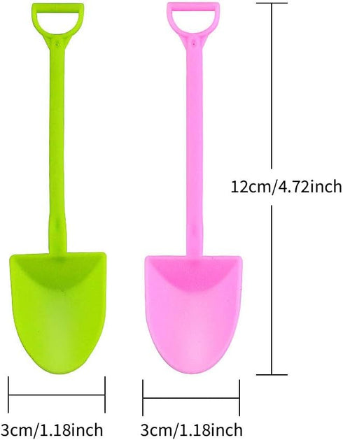 100 PCS Colorful Mini Shovel Shape Spoons,Disposable Plastic Ice Cream Dessert Pudding Yogurt Sugar Shovel Spoon(4.8 Inch,Mixed Color)