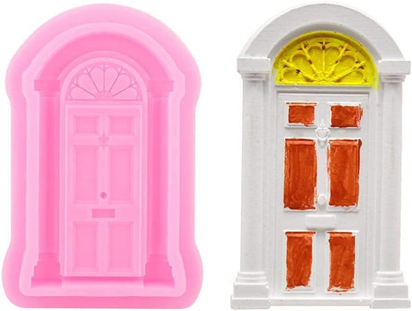 2Pcs Window Frame Silicone Maker Set, Food Grade 3D Fondant Cutter for Cake Decorating, Non Stick Baking Tools