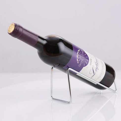 Metal Wine Rack Freestanding, Geometric Design Tabletop Holder for Wine Bottle Storage, Perfect Countertop Stand