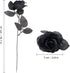 TUZAZO 10pcs Black Roses Artificial Flowers with Stems, Faux Silk Flowers for Bridal Gothic Wedding Bouquet and Home