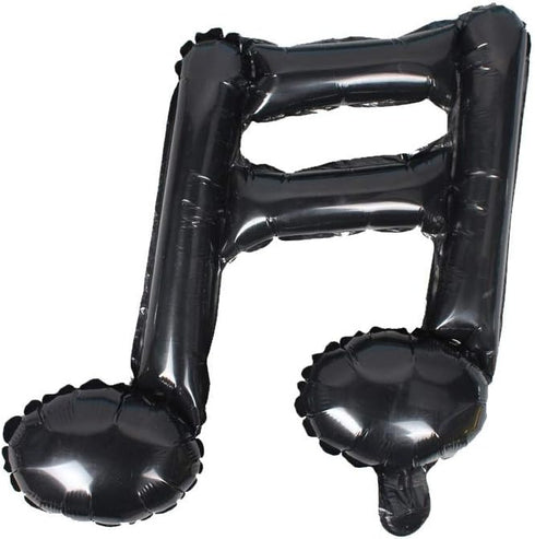 20pcs Music Note Balloons, Mylar Foil Party Balloons for Music Themed Birthday, Concert, Band, Bar Decorations (Black)