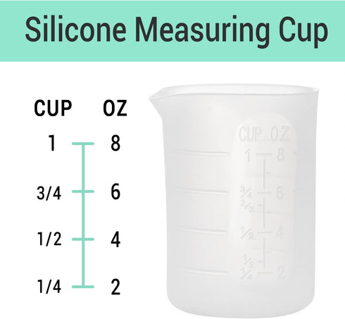 Gartful 250ml & 100ml Silicone Measuring Cups, Nonstick Reusable Mixing Cups for Crafts, Set of 6