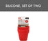 Dexas Micromitt Silicone Oven Mitts - Heat Resistant to 450°F, Set of 2, Non-Slip Grip, Red