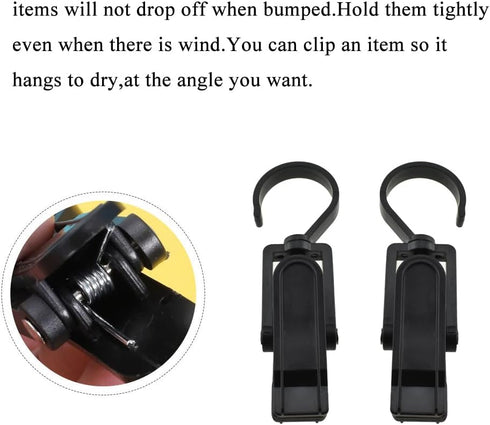 Hahiyo Plastic Swivel Clothespins Hanging Hook Clip, Smooth Rotate Strong Secure to Hold Heavy Laundry, 2.3 Inches