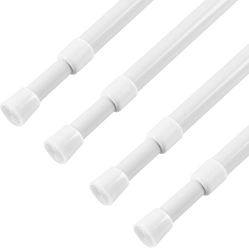 KXLife 4 Pcs Tension Curtain Rod, Adjustable 35 to 46 Inches, 5/8" Diameter Spring Curtain Rods, White