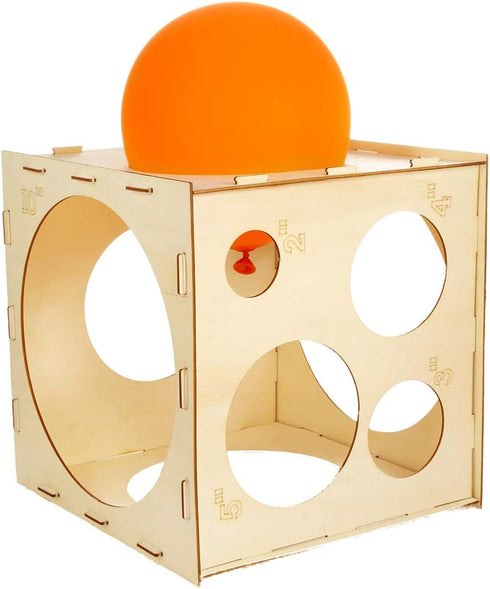 Pllieay 9 Sizes Collapsible Wood Balloon Sizer Cube Box for Balloon Decorations, Arches, Columns (2-10 Inch)