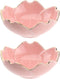 Luxshiny 2pcs Appetizer Dish Bowl Set, Ceramic Gold Rim Bowls, Flower Dipping Plates for Home Kitchen