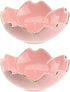 Luxshiny 2pcs Appetizer Dish Bowl Set, Ceramic Gold Rim Bowls, Flower Dipping Plates for Home Kitchen