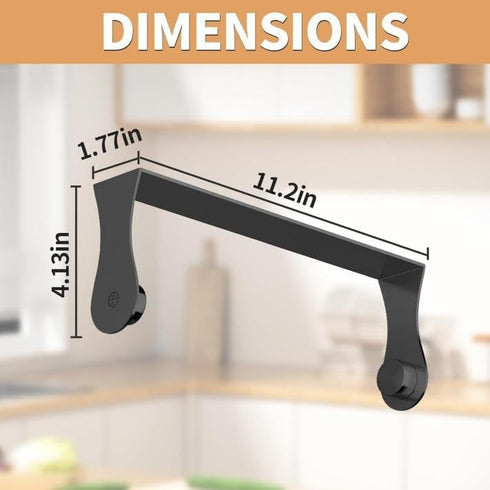 Paper Towel Holder Under Cabinet, Stainless Steel, Wall Mount, Black Adhesive Paper Roll Holder for Kitchen